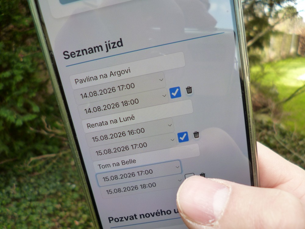 Aplikace pro správu jízd myridingarena.com